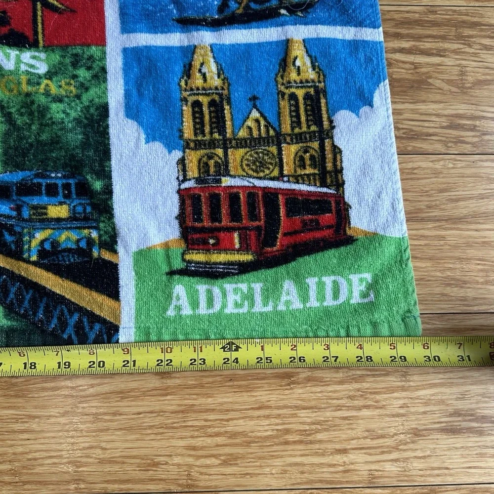 Vintage Joey RooAustralian Souvenier Beach Towel Australian Map Collage Retro